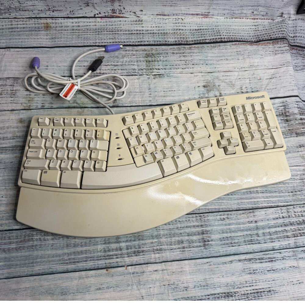 Microsoft Natural Multimedia Ergonomic Keyboard KU-0045 PS/2 Wired Tested
